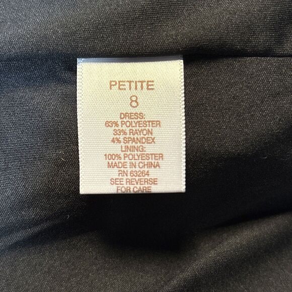 ROZ & ALI Little Black Sleeveless Dress 8 Petite Side Zip EUC - Picture 10 of 11